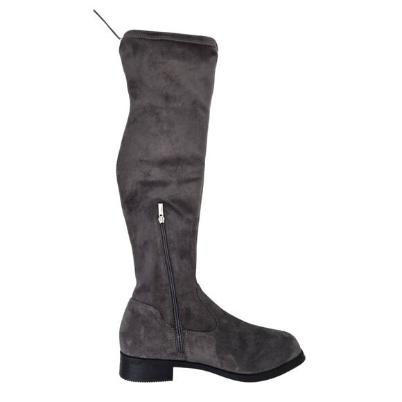 JUSTFAB Reena Over The Knee Boots Gray Faux Suede Women's 8.5 - Picture 1 of 10